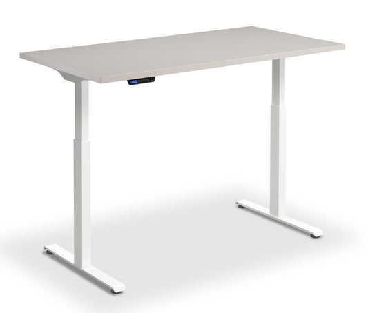 Rusa Dual Motor 1200x800mm Height Adjustable Desk Cashmere Top with White Frame