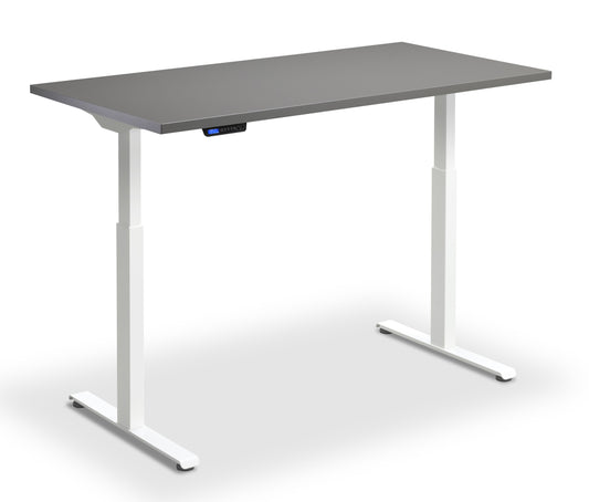 Rusa Dual Motor 1200x800mm Height Adjustable Desk Graphite Top with White Frame