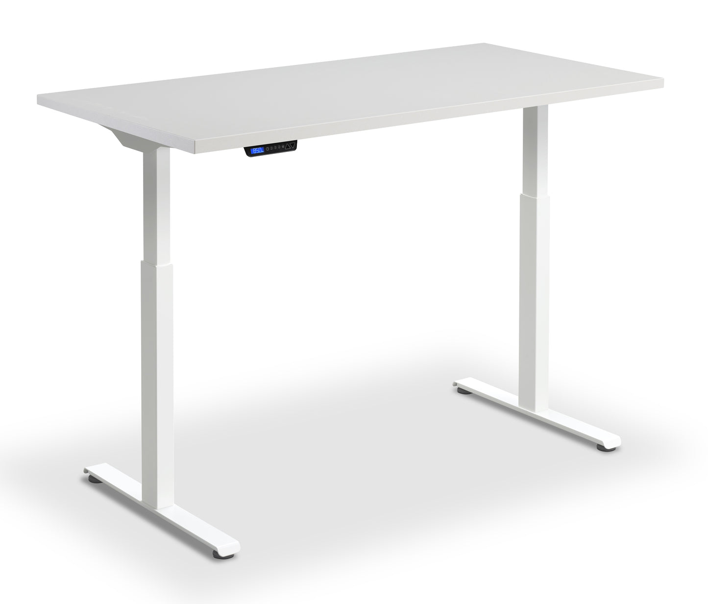 Rusa Dual Motor 1600x800mm Height Adjustable Desk Grey Top with White Frame