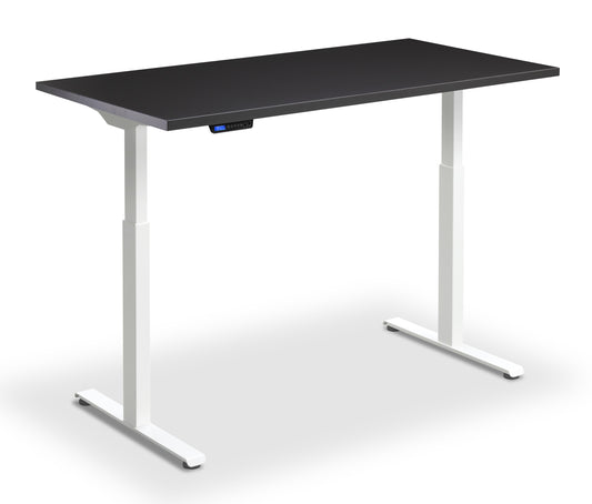 Rusa Dual Motor 1200x800mm Height Adjustable Desk Soft Black Top with White Frame