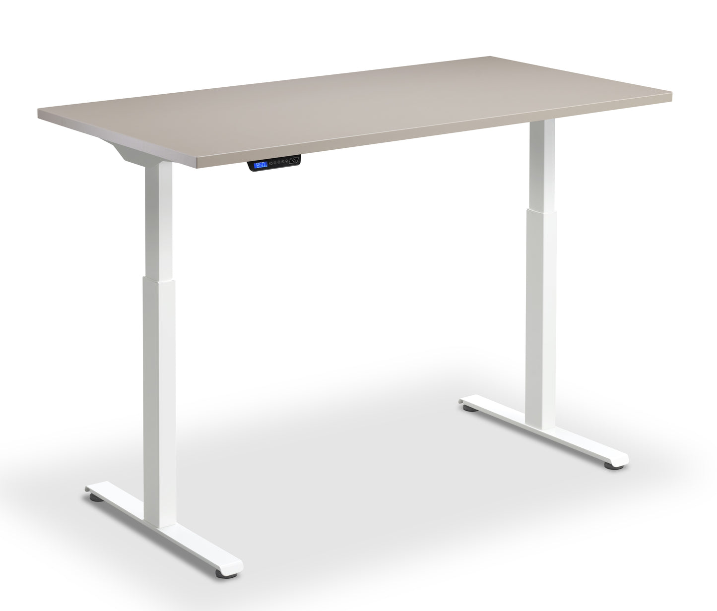 Rusa Dual Motor 1600x800mm Height Adjustable Desk Stone Top with White Frame