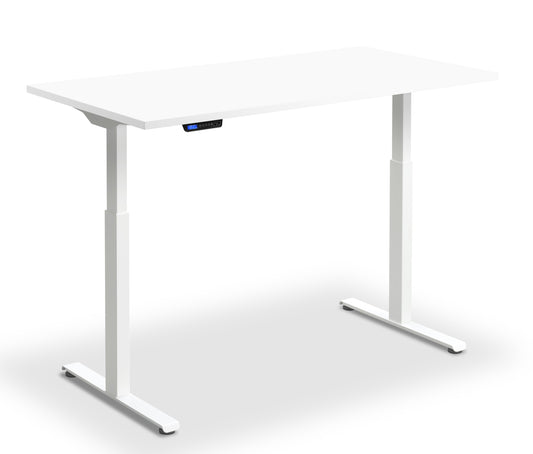 Rusa Dual Motor 1200x800mm Height Adjustable Desk White Desktop with White Frame