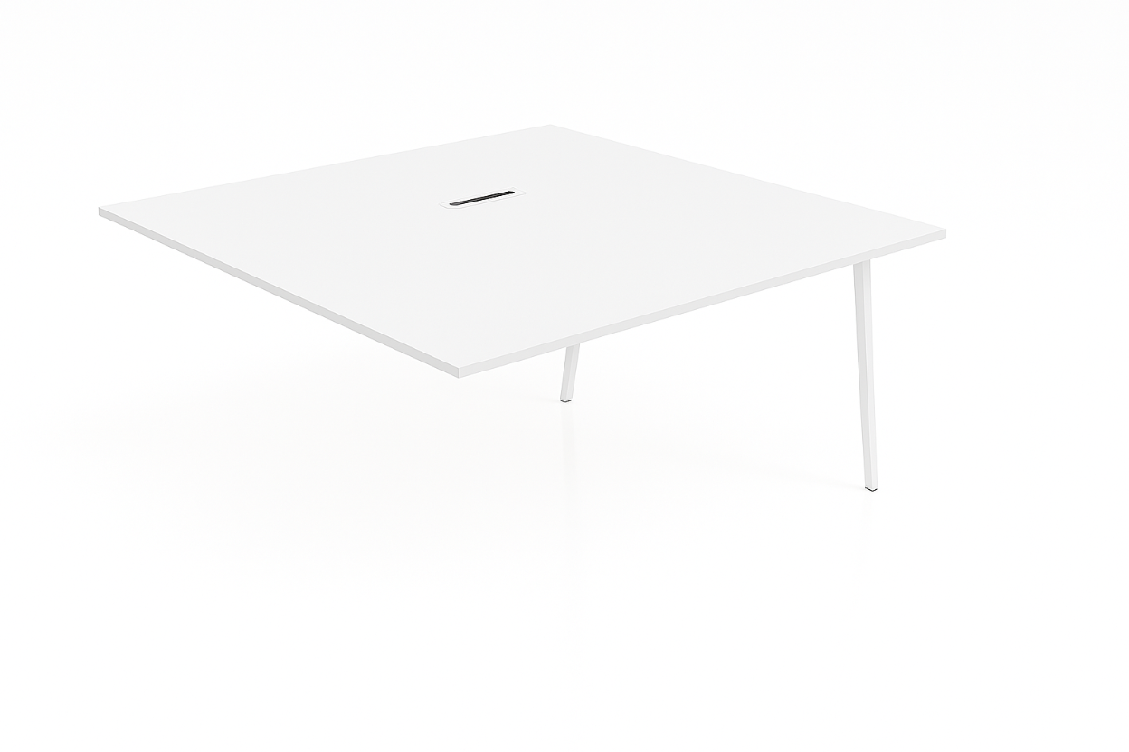 White rectangular table on a white background