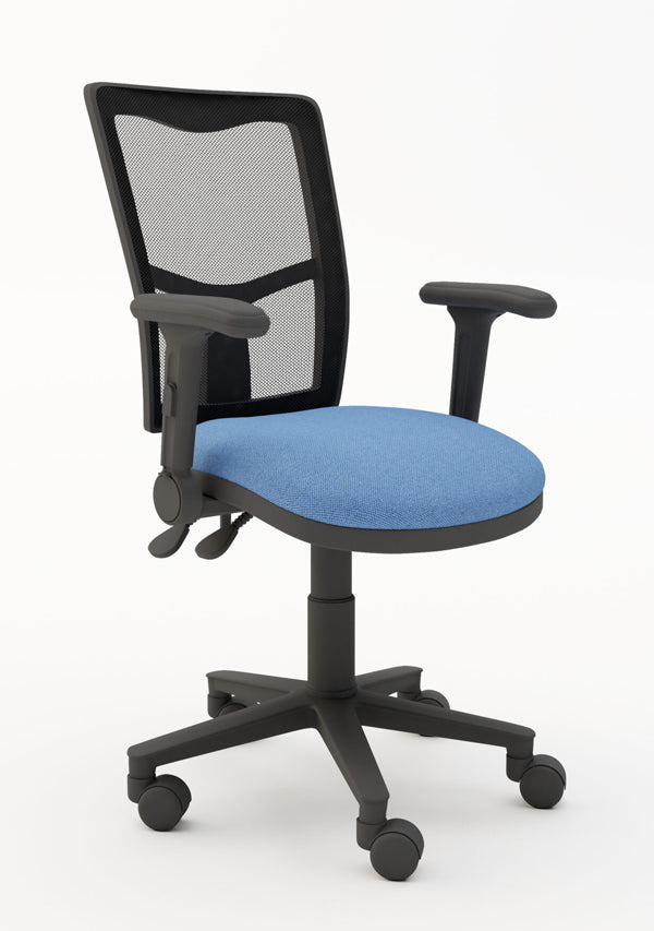 ZIMP Mesh Back 2 Lever Operator Armchair with Foldaway Arms (Many Fabric Colours Available)