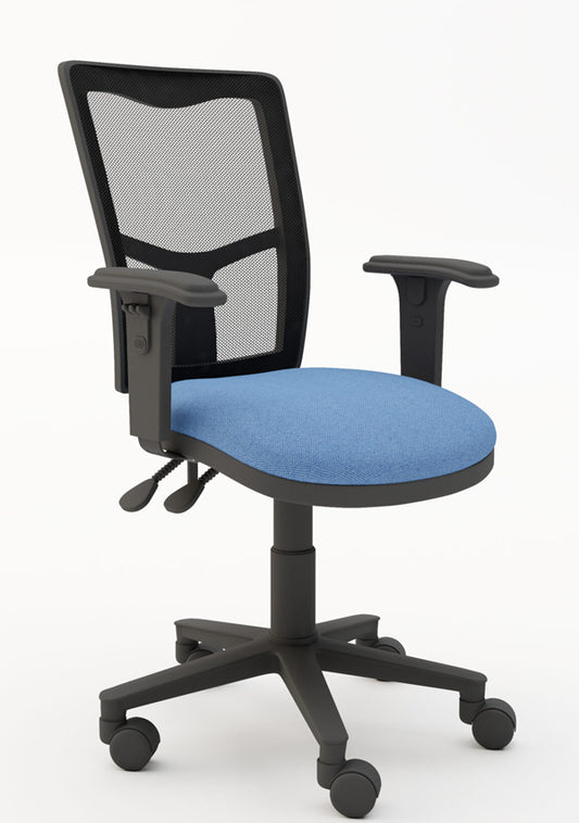 ZIMP Mesh Back 2 Lever Operator Armchair with Height Adjust Arms (Many Fabric Colours Available)