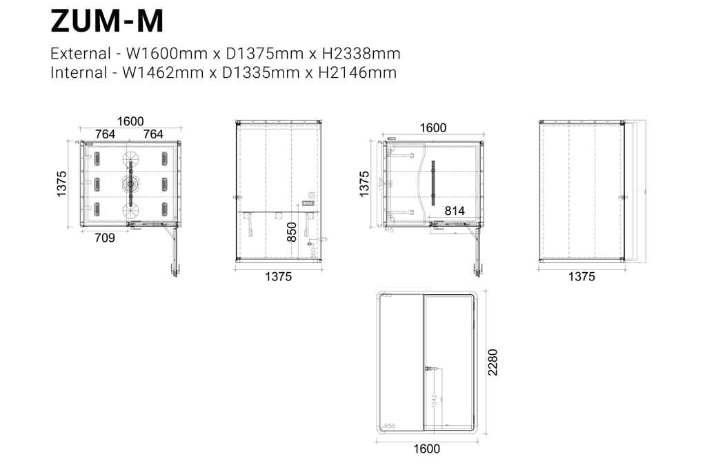 Single / Dual Occupancy Privacy Pod in Slate Grey