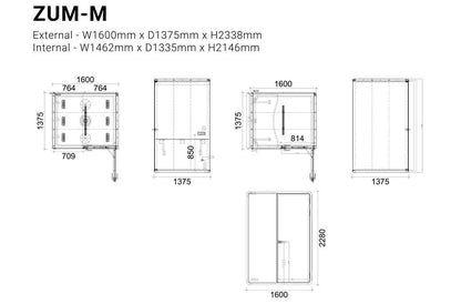 Single / Dual Occupancy Privacy Pod in Slate Grey
