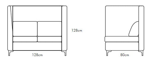 Alto Booth Small 4 Seater with Table inc Desktop Power Module & TV Bracket