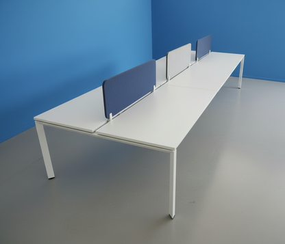 Senator 1600x800mm Bench Desking White Tops on White Legs (used)