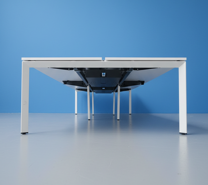 Senator 1600x800mm Bench Desking White Tops on White Legs (used)