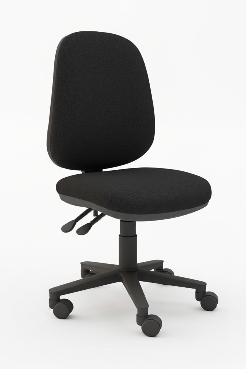 Black office chair on a white background