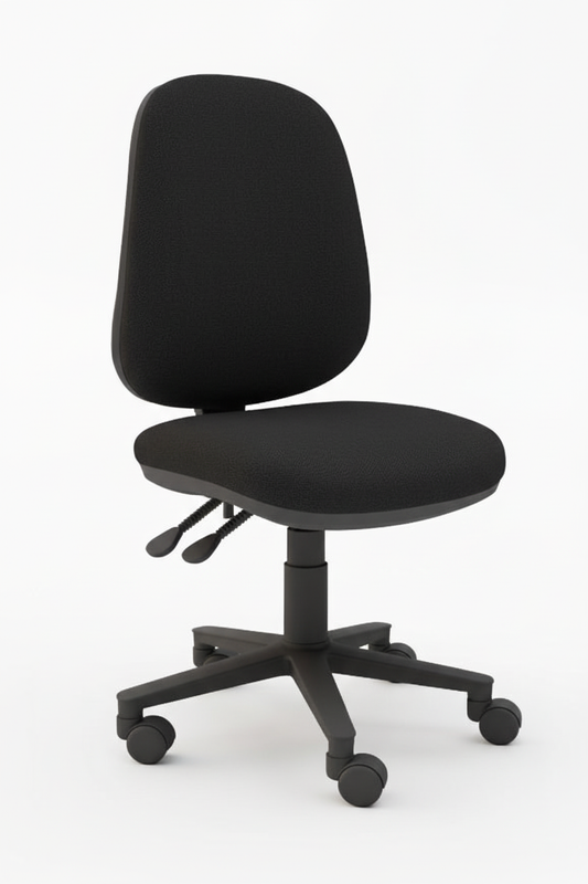 Black office chair on a white background