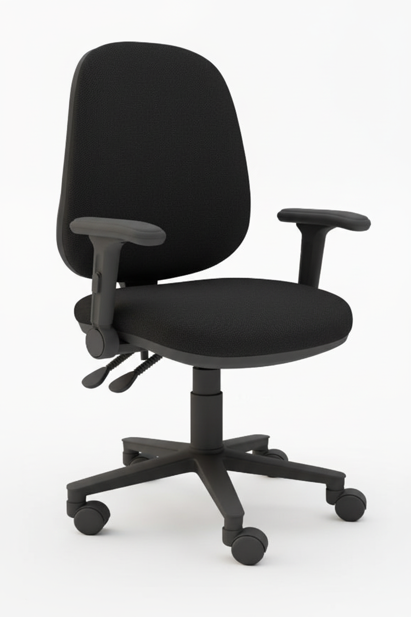 Black office chair on a white background