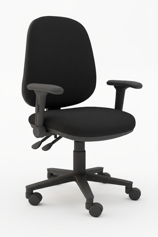 Black office chair on a white background