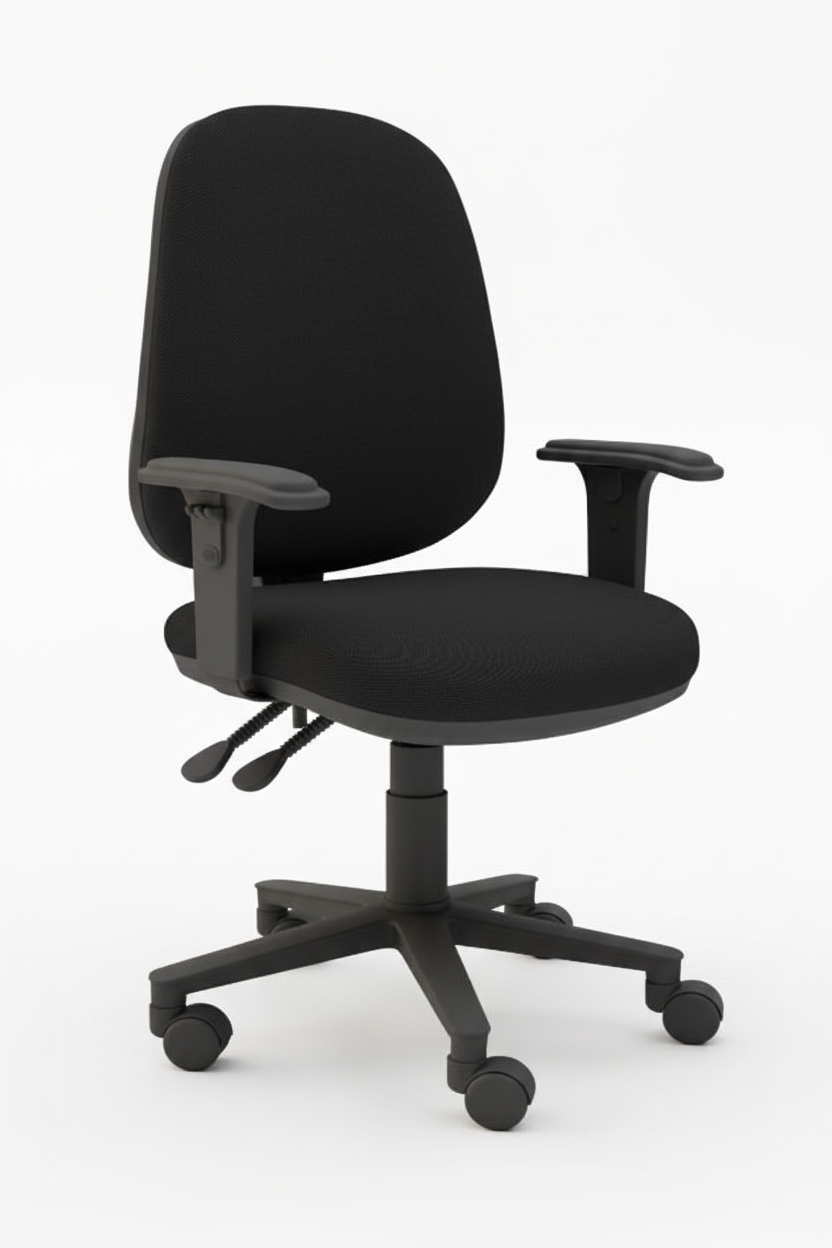 Black office chair on a white background