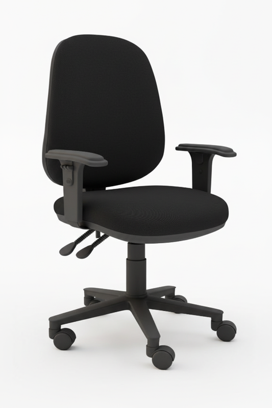 Black office chair on a white background