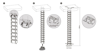 Cable Slinky Deluxe Cable Spine for Adjustable Electric Desks White