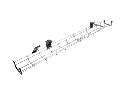 800mm Under Desk Cable Tray Basket with Mounting Bracket, Cover & End Cap