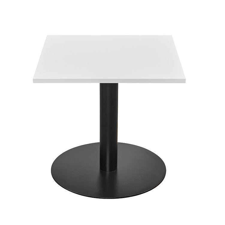 Value 800mm Square Athena Dining Table White Top with Black Base