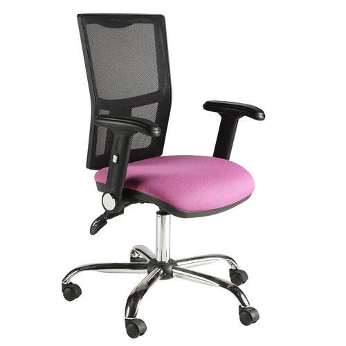 ZIMP Mesh Back 2 Lever Operator Chair Chrome Frame Foldaway Arms A.S.