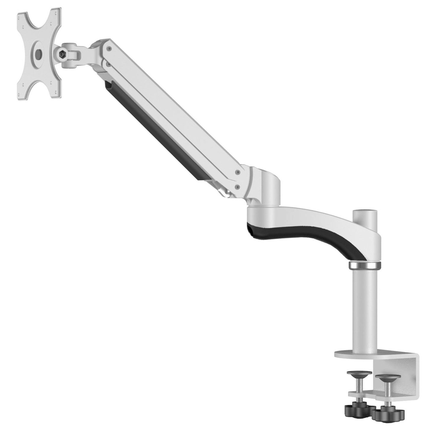 Double AVA10-series Gas Spring Desk Mount LED/LCD Monitor Arm Silver