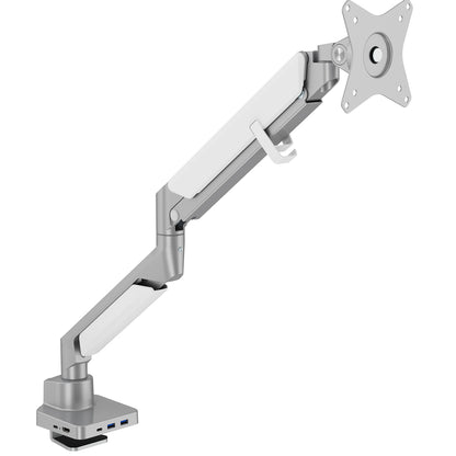 Novara Pro Gas Spring Single Monitor Arm with Dock Silver