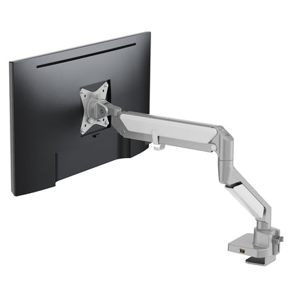 Novara Pro Gas Spring Single Monitor Arm with Dock Silver