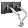 Novara Pro Gas Spring Double Monitor Arm with Dock Silver