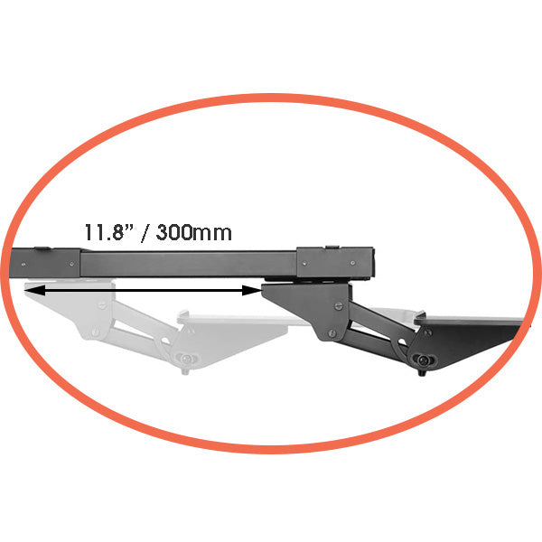 Glider Ergonomic Keyboard Tray with Standing Desk Adapter Black