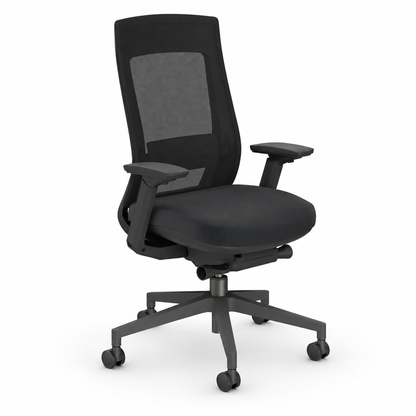 MCC-X22 Black mesh chair, square on white