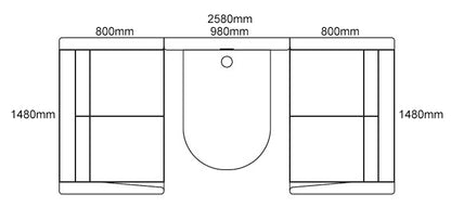 Alto Booth Medium 4 Seater with Table inc Desktop Power Module & TV Bracket