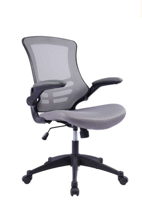 Value Deluxe Mesh Operator Armchair with Foldaway Arms Grey