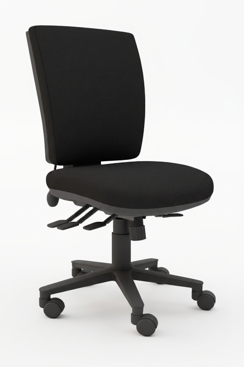 Black office chair on a white background