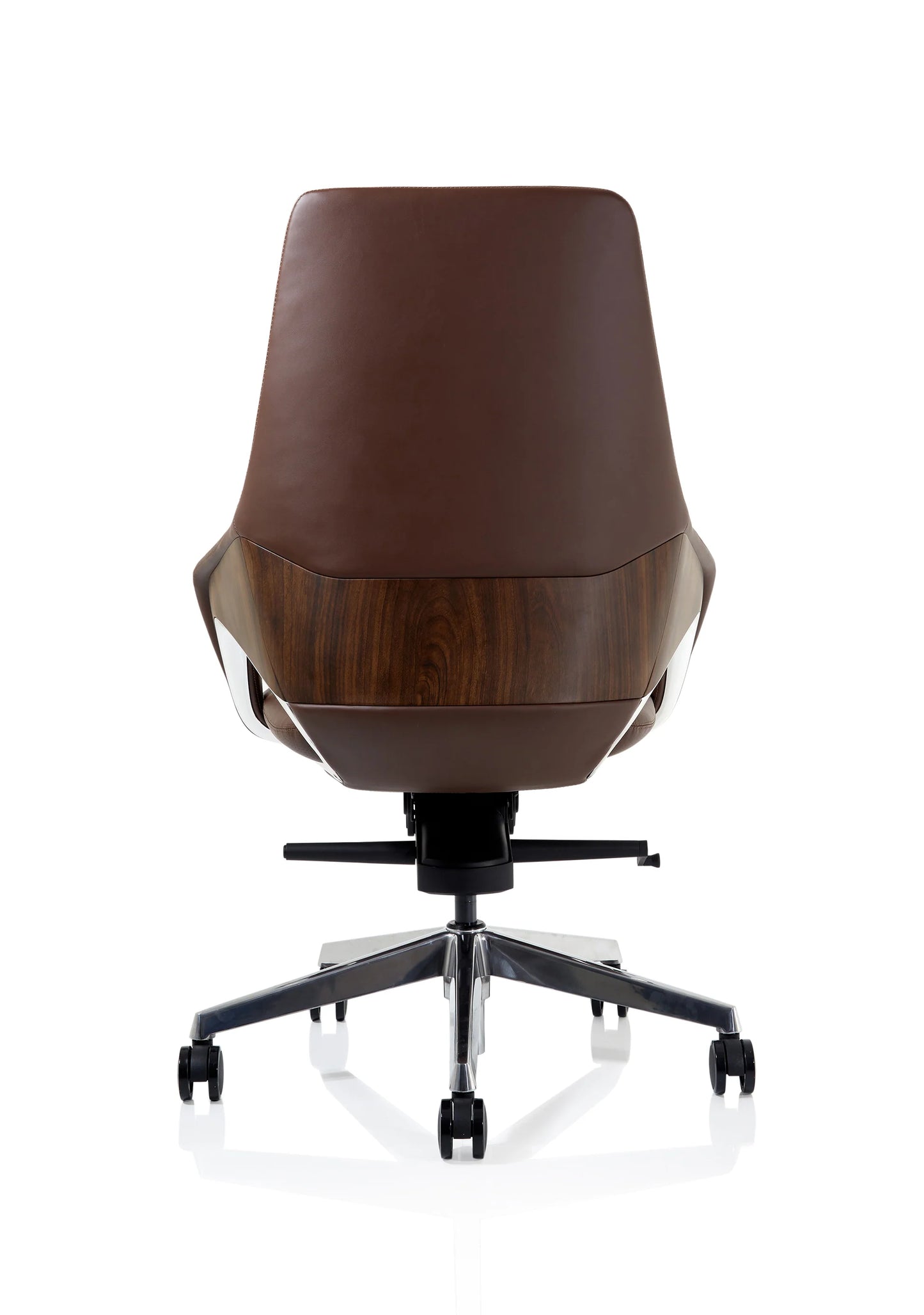 Olive High Back Executive PU Leather Office Chair with Fixed Arms Brown