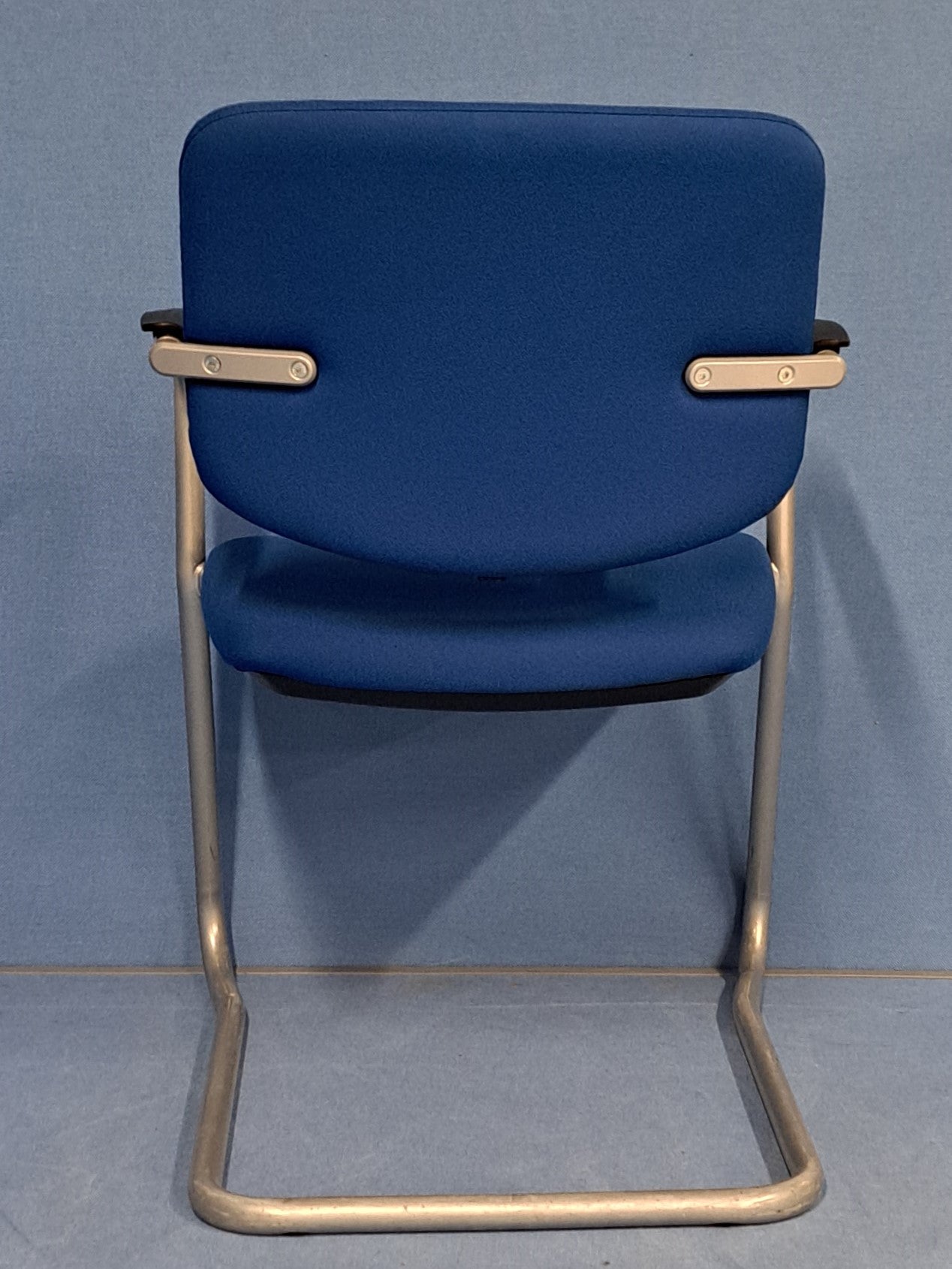 Medium Back Meeting Chair Blue on a Grey Cantilever Frame (used)