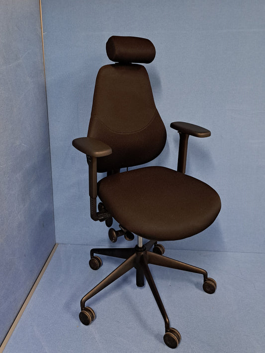 *SALE* Orangebox Flo Mid Back Task Armchair with Headrest Black (used)