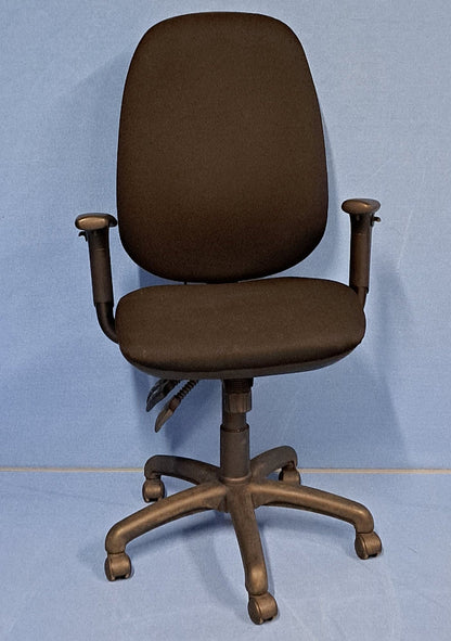 High Back Operators Armchair with Height Adjustable 3D Arms Black (used)