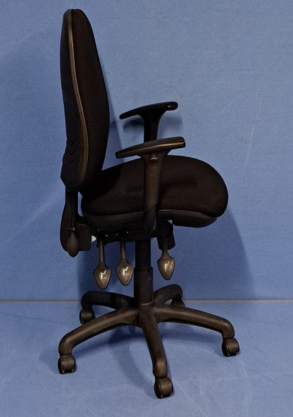 High Back Operators Armchair with Height Adjustable 3D Arms Black (used)