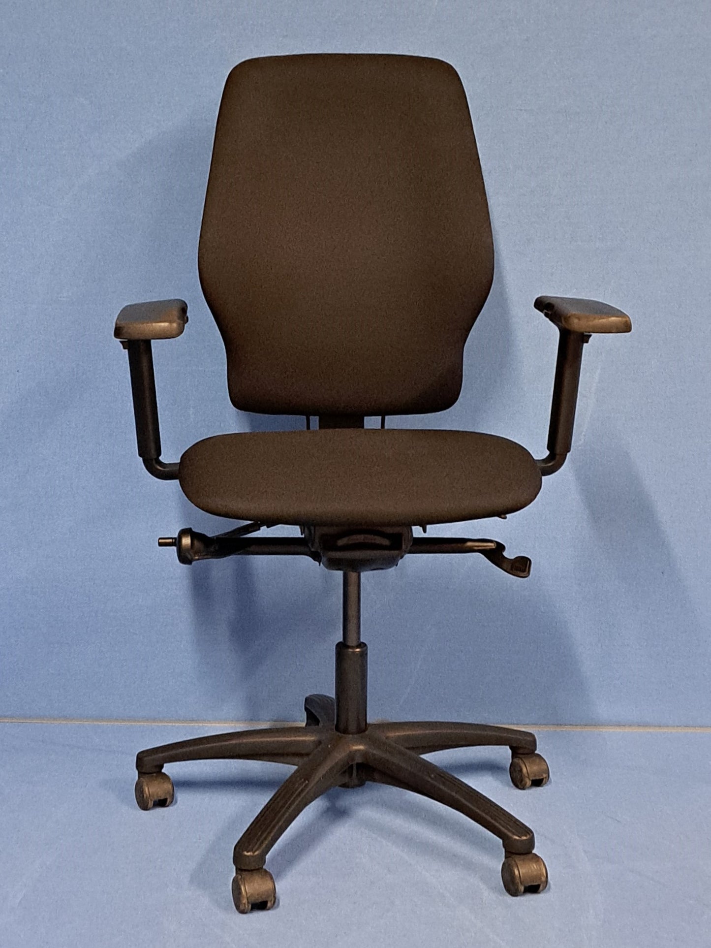 High Back Operators Armchair with Height Adjustable  Arms Black (used)