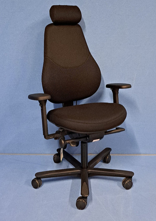 Orangebox Flo High Back Task Armchair with Headrest Black (as new)