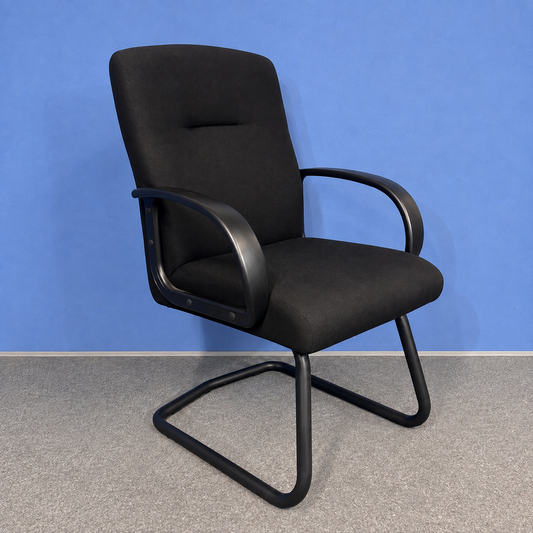 High Back Meeting Armchair on Cantilever Frame Black (Used)