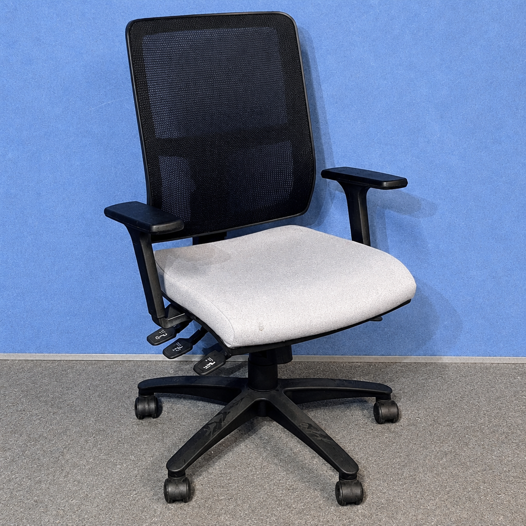 PC6619 Mesh Back Operators Armchair, Grey / Black