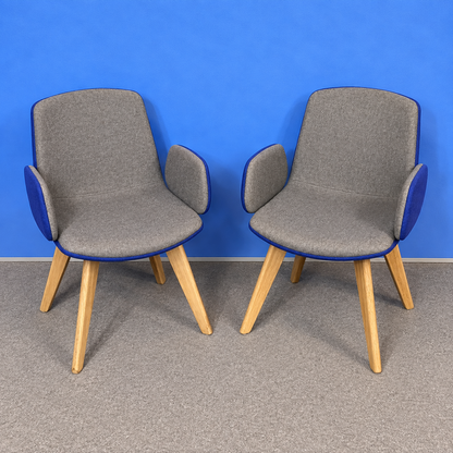 Set of 2 Boss Design Cubb-02 Chairs Grey / Blue (Used)