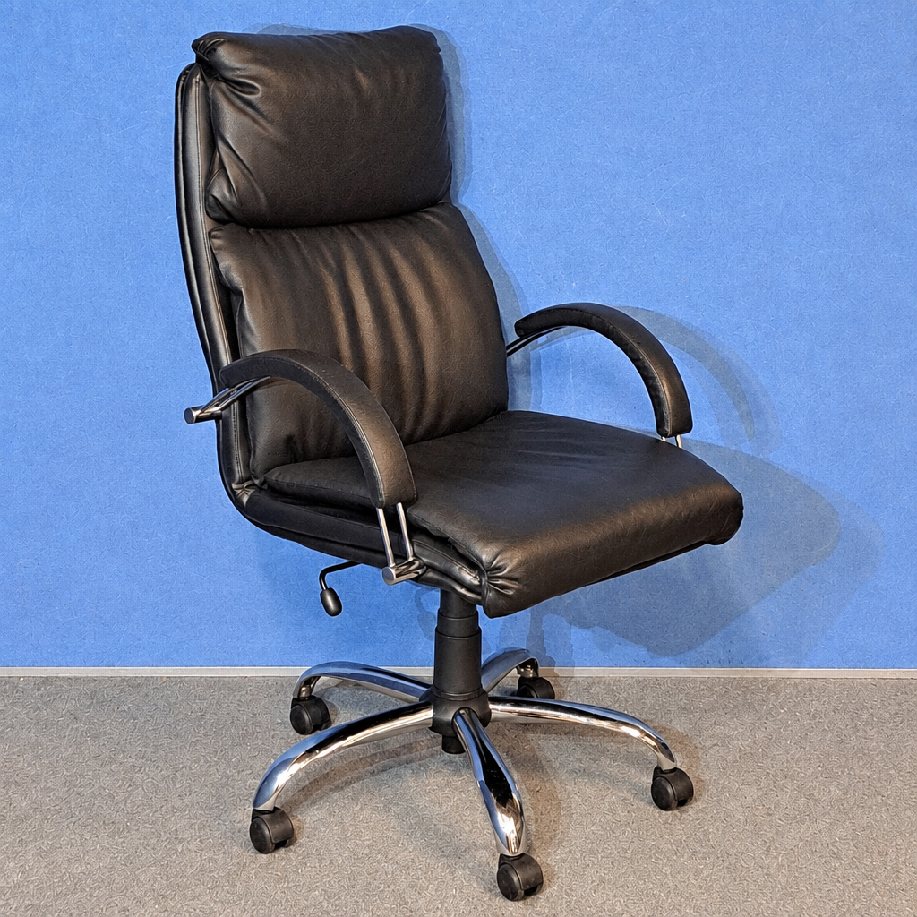 PC6745 High Back Executive Faux Leather Office Armchair in Black