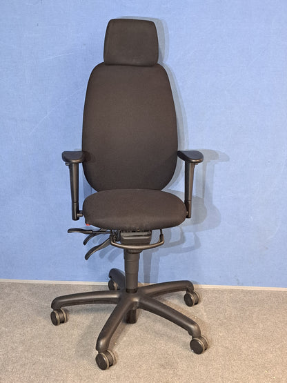 Adapt by Ergochair Mid Back Operators Armchair with Headrest Black (used)
