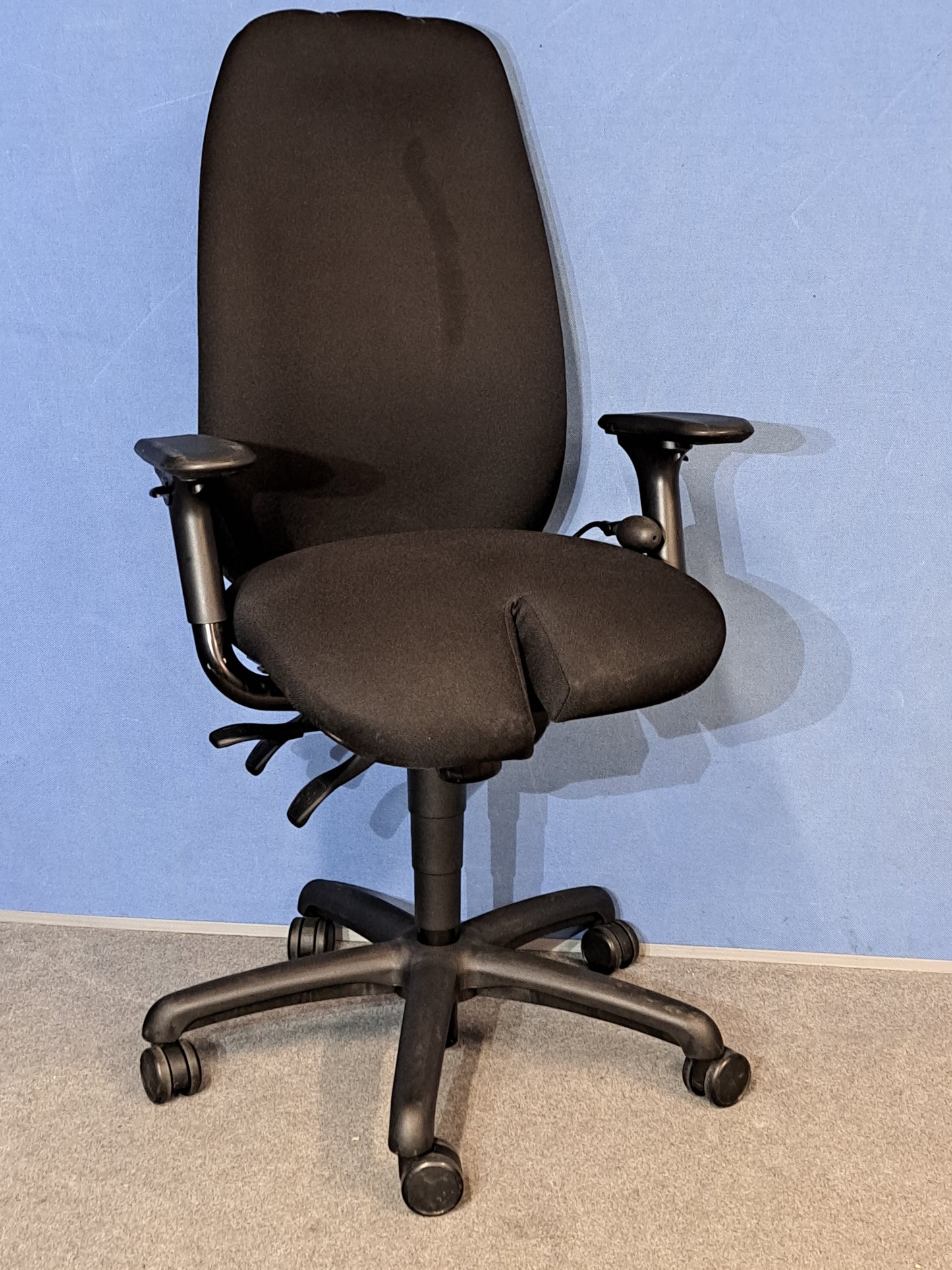 Adapt by Ergochair High Back Operators Armchair with Split Seat Black (used)