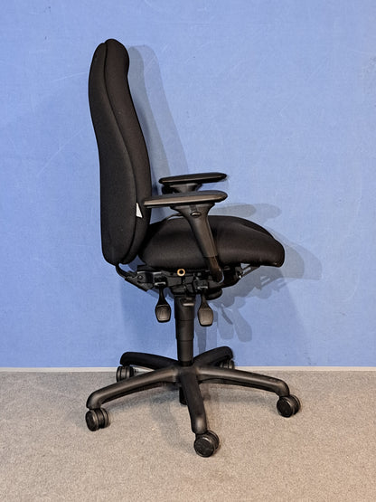 Adapt by Ergochair High Back Operators Armchair with Split Seat Black (used)