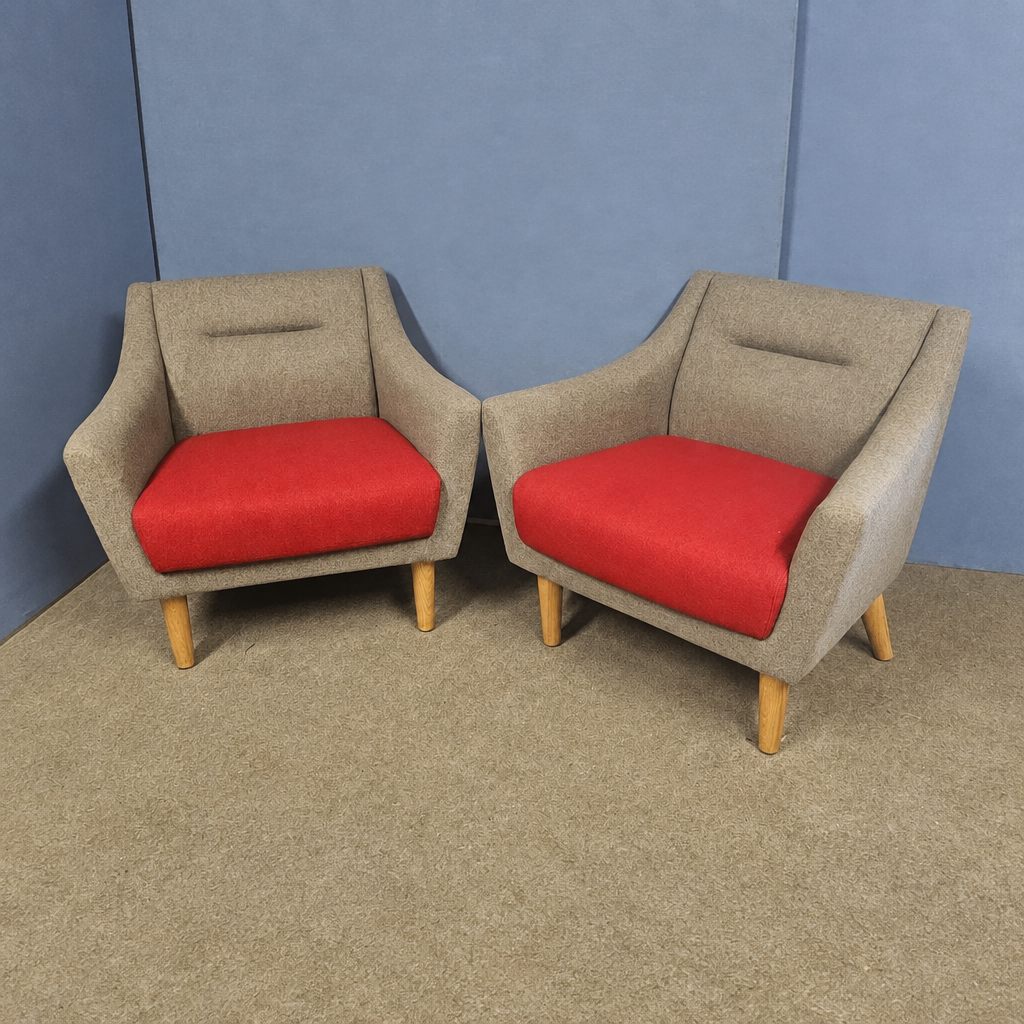 PC6798 pair of armchairs, square canvas