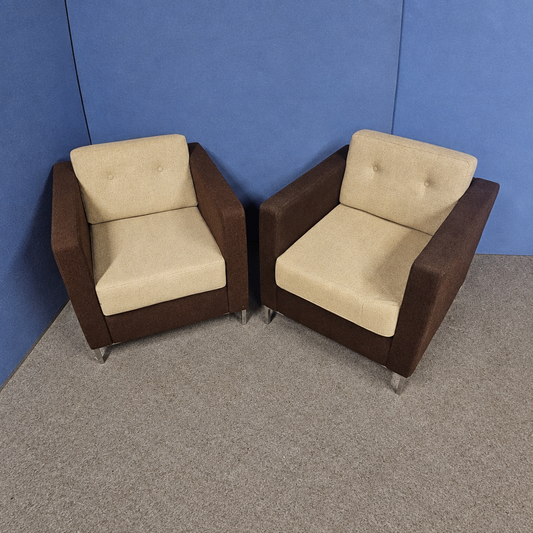 PC6799 pair of armchairs, square canvas