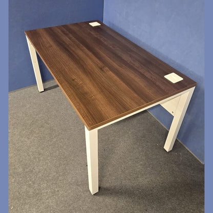 Used 1400x800mm Straight Desk with Cable Management – Walnut Top with White Frame